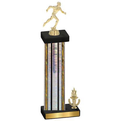 Accented Single Silver Glacier Victory Running Trophy