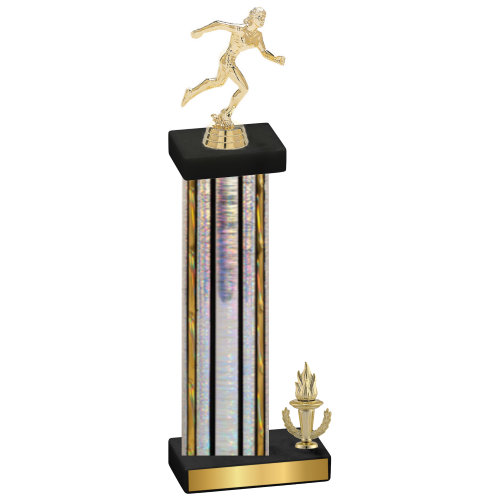Accented Single Silver Glacier Victory Running Trophy