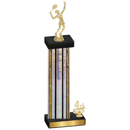 Accented Single Silver Glacier Fourth Place Tennis Trophy