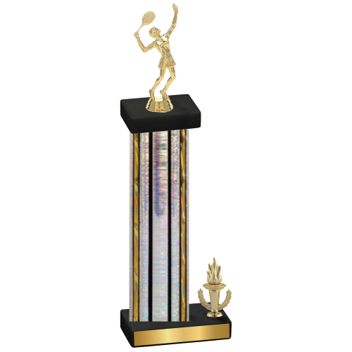 Accented Single Silver Glacier Victory Tennis Trophy