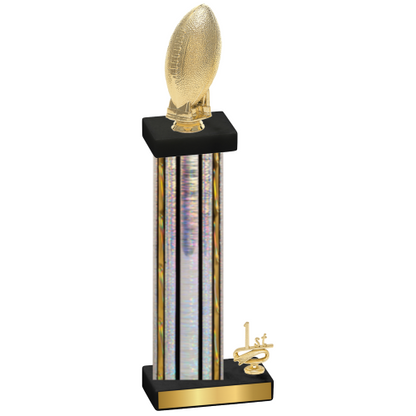 Accented Single Silver Glacier First Place Football Trophy