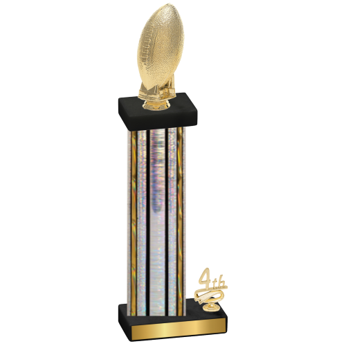 Accented Single Silver Glacier Fourth Place Football Trophy