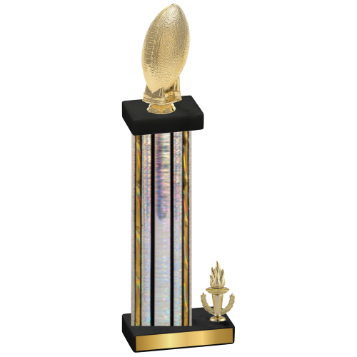 Accented Single Silver Glacier Victory Football Trophy