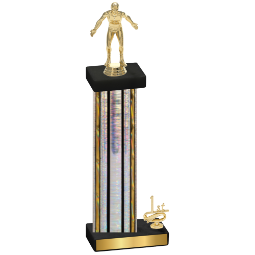 Accented Single Silver Glacier First Place Wrestling Trophy