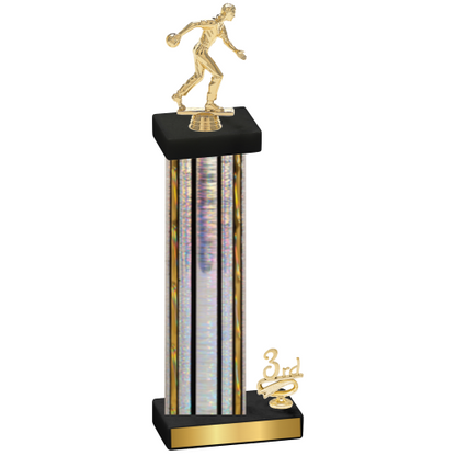 Accented Single Silver Glacier Third Place Bowling Trophy