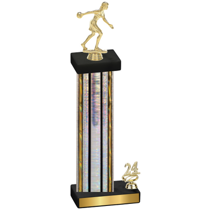 Accented Single Silver Glacier Year Bowling Trophy