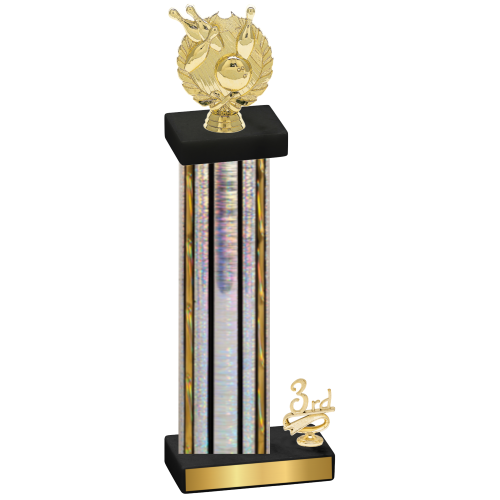 Accented Single Silver Glacier Third Place Bowling Trophy