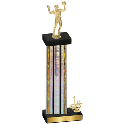 Accented Single Silver Glacier First Place Volleyball Trophy