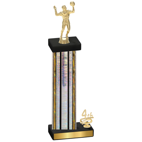 Accented Single Silver Glacier Fourth Place Volleyball Trophy