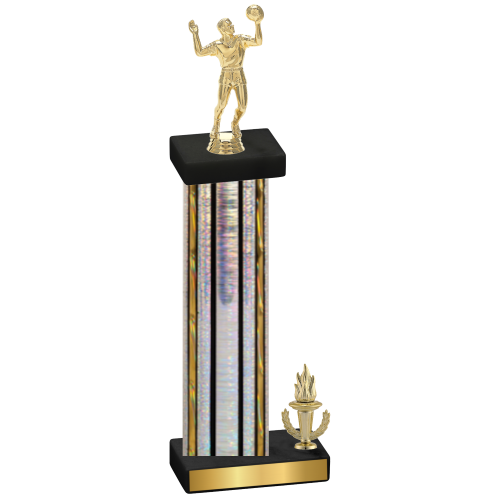Accented Single Silver Glacier Victory Volleyball Trophy