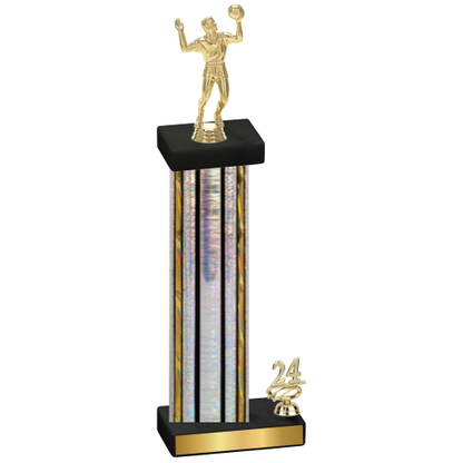 Accented Single Silver Glacier Year Volleyball Trophy