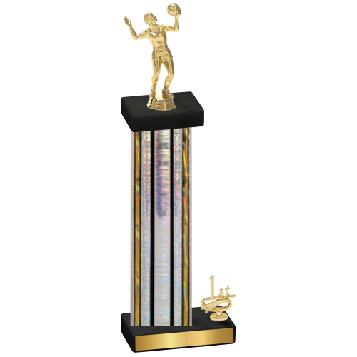 Accented Single Silver Glacier First Place Volleyball Trophy