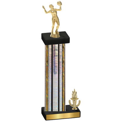Accented Single Silver Glacier Victory Volleyball Trophy