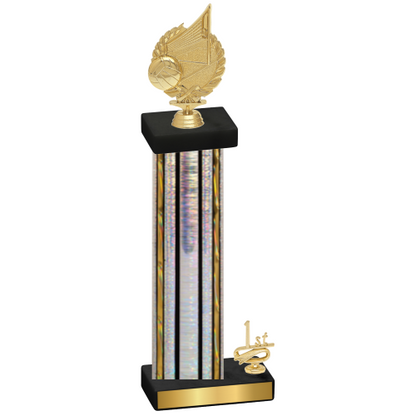 Accented Single Silver Glacier First Place Volleyball Trophy