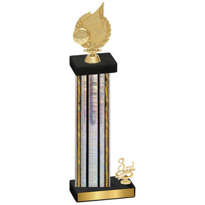 Accented Single Silver Glacier Third Place Volleyball Trophy