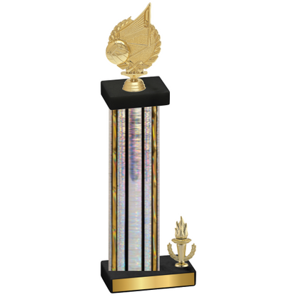 Accented Single Silver Glacier Victory Volleyball Trophy
