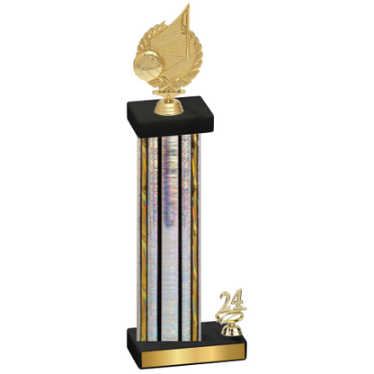 Accented Single Silver Glacier Year Volleyball Trophy