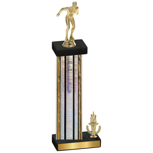 Accented Single Silver Glacier Victory Swimming Trophy