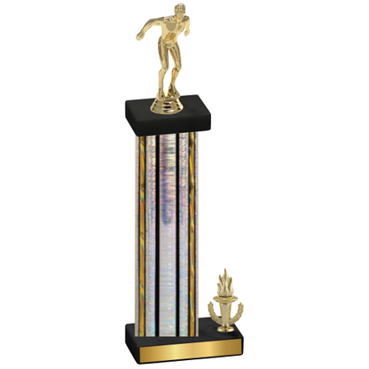 Accented Single Silver Glacier Victory Swimming Trophy