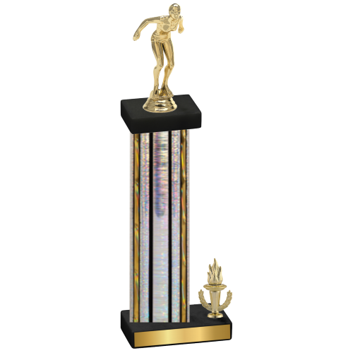 Accented Single Silver Glacier Victory Tennis Trophy