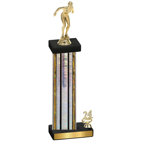 Accented Single Silver Glacier Year Tennis Trophy