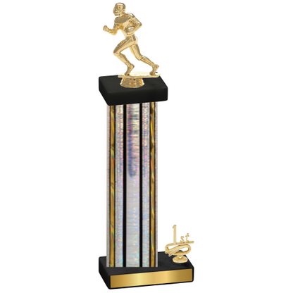 Accented Single Silver Glacier First Place Football Trophy