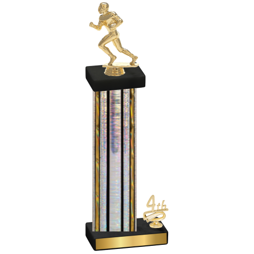 Accented Single Silver Glacier Fourth Place Football Trophy