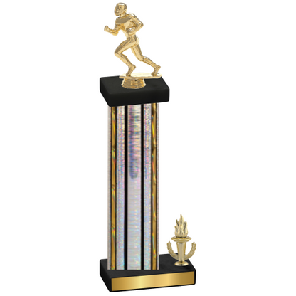 Accented Single Silver Glacier Victory Football Trophy