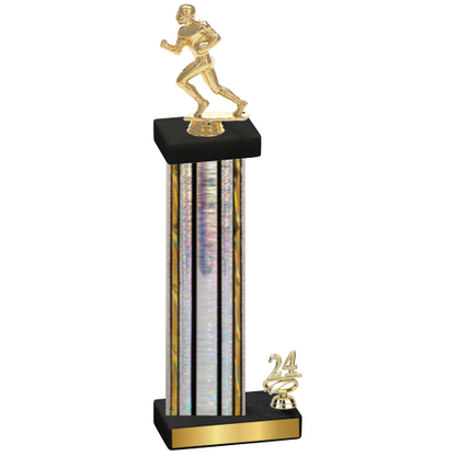 Accented Single Silver Glacier Year Football Trophy
