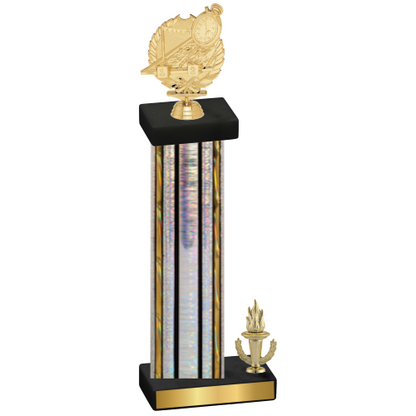 Accented Single Silver Glacier Victory Swimming Trophy