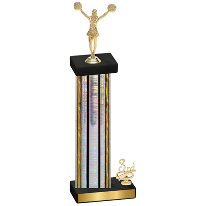 Accented Single Silver Glacier Third Place Cheerleading Trophy