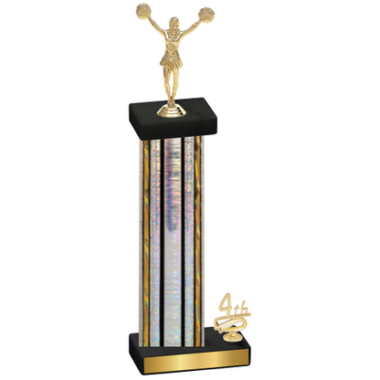 Accented Single Silver Glacier Fourth Place Cheerleading Trophy