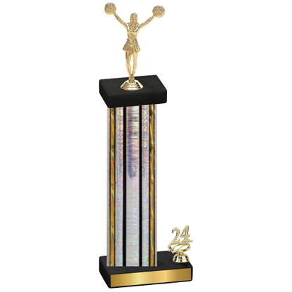 Accented Single Silver Glacier Year Cheerleading Trophy