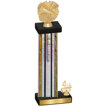 Accented Single Silver Glacier Fourth Place Cheerleading Trophy