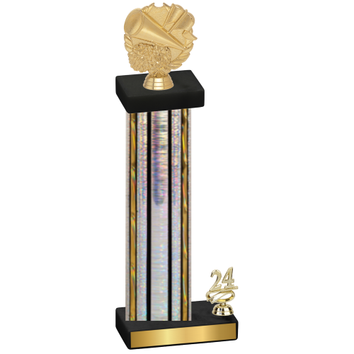 Accented Single Silver Glacier Year Cheerleading Trophy