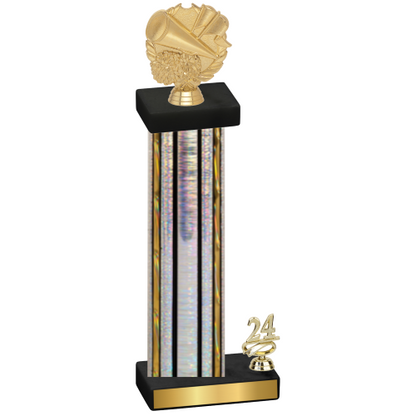 Accented Single Silver Glacier Year Cheerleading Trophy