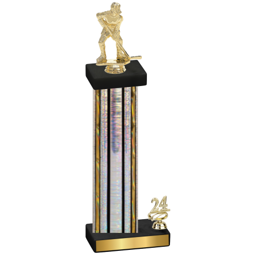 Accented Single Silver Glacier Year Hockey Trophy