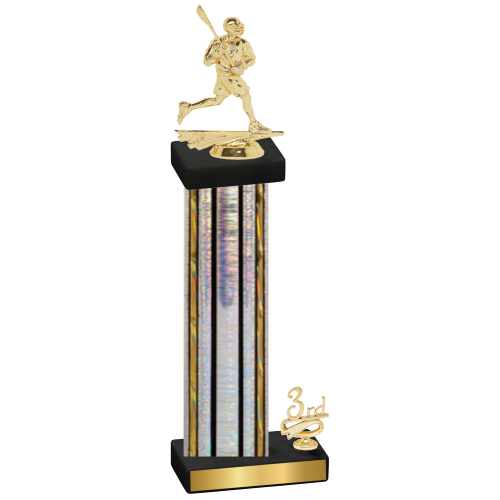 Accented Single Silver Glacier Third Place Lacrosse Trophy