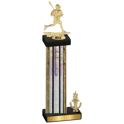 Accented Single Silver Glacier Victory Lacrosse Trophy