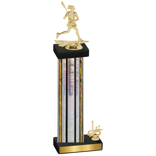 Accented Single Silver Glacier First Place Lacrosse Trophy