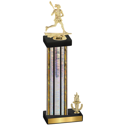 Accented Single Silver Glacier Victory Lacrosse Trophy