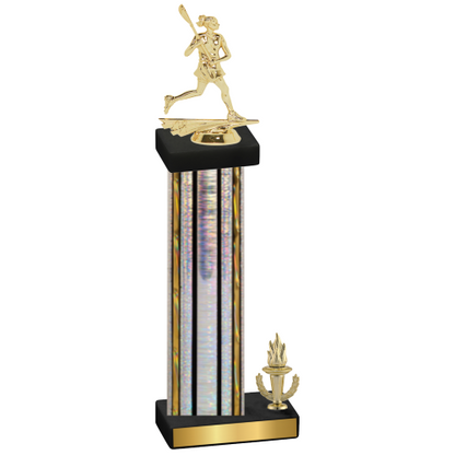 Accented Single Silver Glacier Victory Lacrosse Trophy
