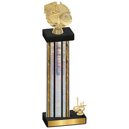 Accented Single Silver Glacier First Place Basketball Trophy