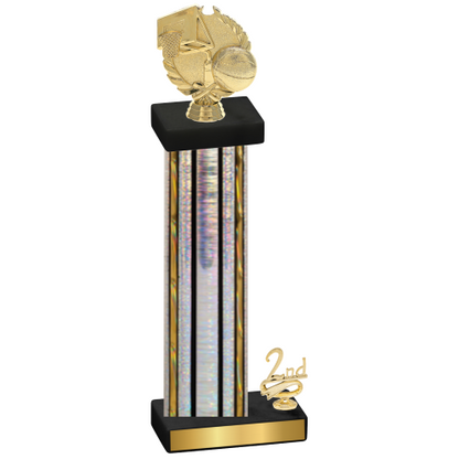 Accented Single Silver Glacier Second Place Basketball Trophy