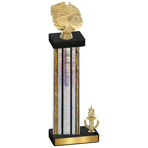 Accented Single Silver Glacier Victory Basketball Trophy
