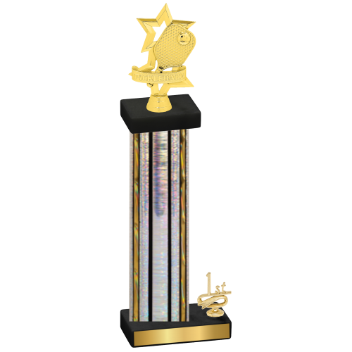 Accented Single Silver Glacier First Place Pickleball Trophy