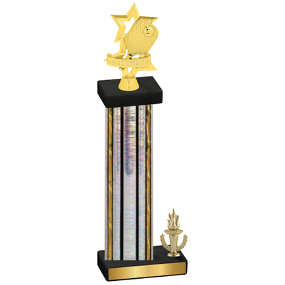 Accented Single Silver Glacier Victory Pickleball Trophy