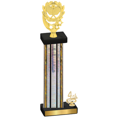 Accented Single Silver Glacier Fourth Place Pickleball Trophy