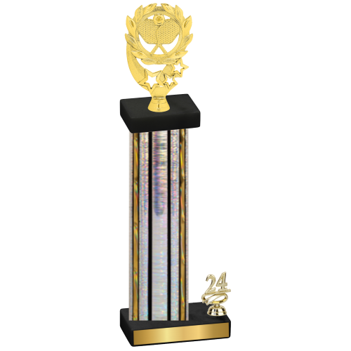Accented Single Silver Glacier Year Pickleball Trophy