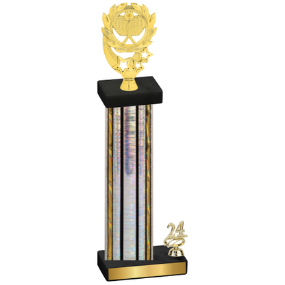 Accented Single Silver Glacier Year Pickleball Trophy